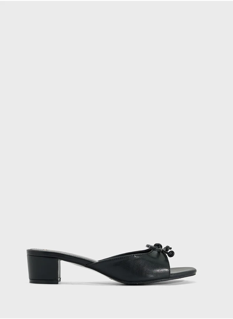 ELLA Heeled Mule With Bow