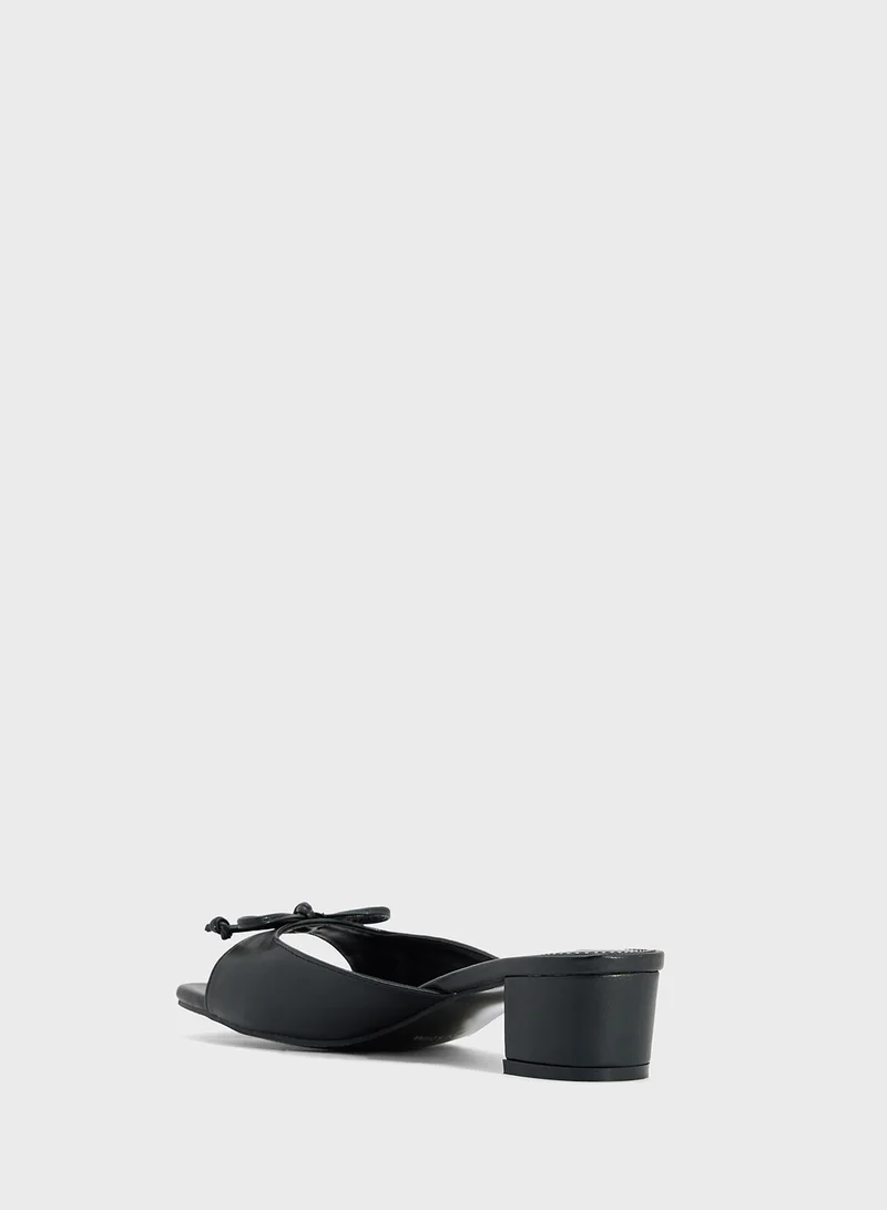 ELLA Heeled Mule With Bow