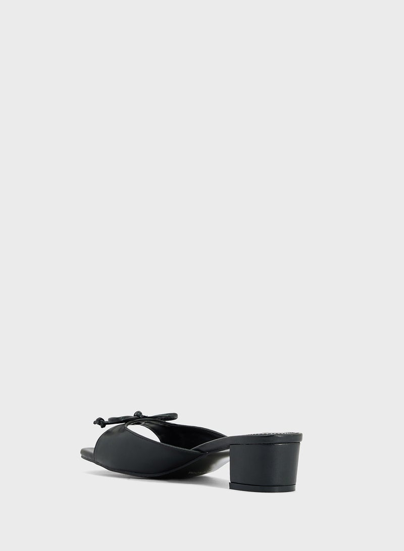 ELLA Heeled Mule With Bow  - Image 3