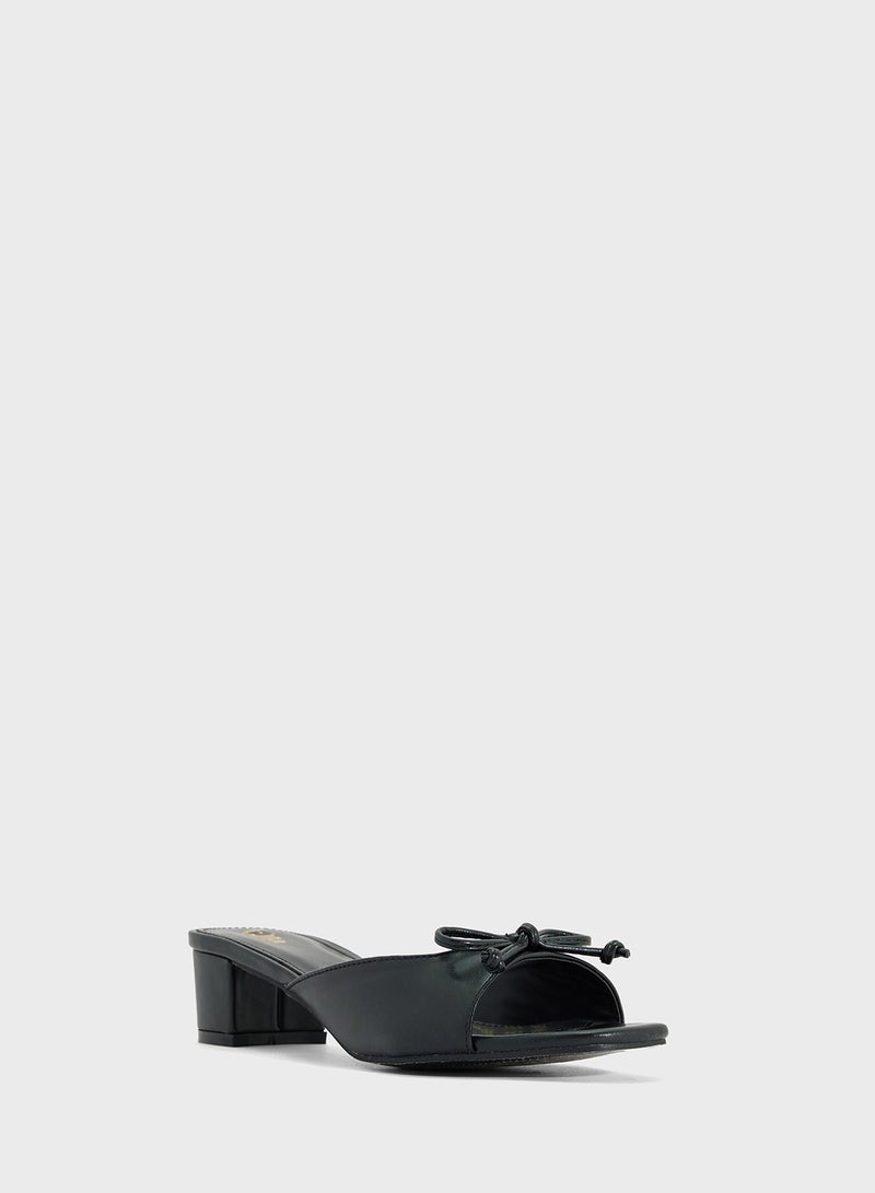 ELLA Heeled Mule With Bow  - Image 2
