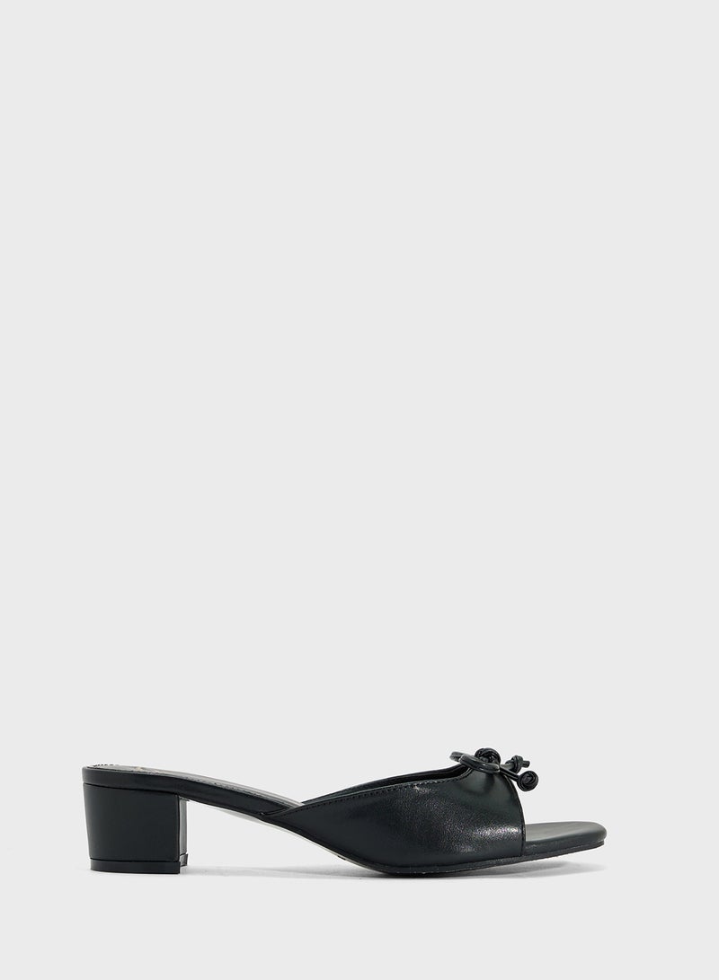 ELLA Heeled Mule With Bow  - Image 1