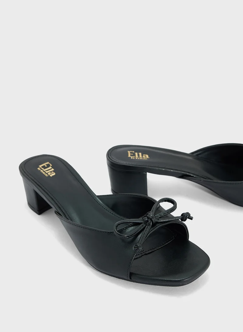 ELLA Heeled Mule With Bow