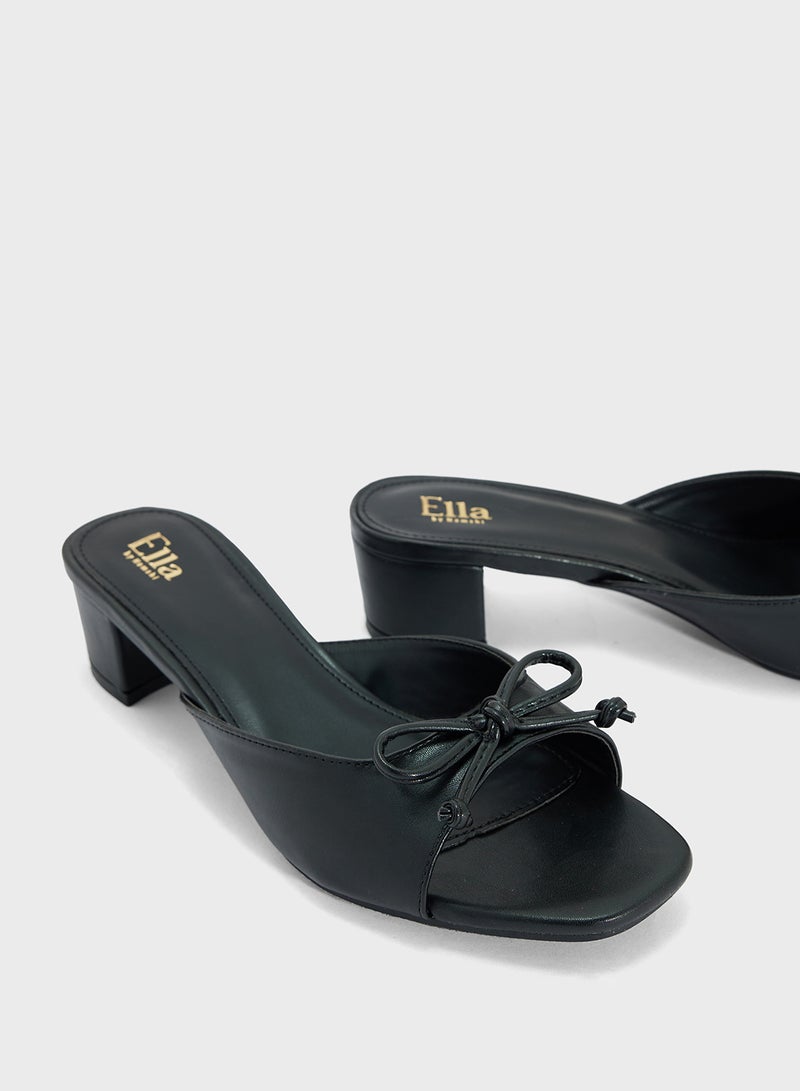 ELLA Heeled Mule With Bow  - Image 4