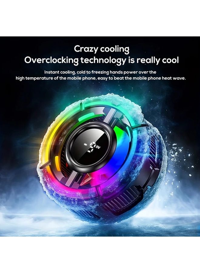 Memo CX15 2025 Magnetic Phone Cooler Black With Digital Display Light Heat Sink - Image 2