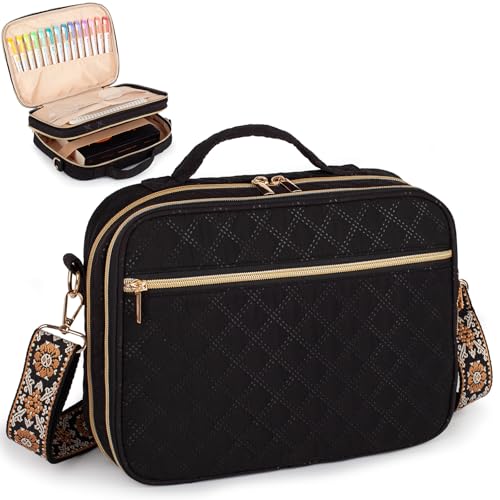 Bunnychill 2 Compartment Bible Cover for Women,Large Bible Case with Handles Shoulder Strap,Carrying Bible Bag Scripture Case Church Bag Bible Protective with Pocket - Image 1