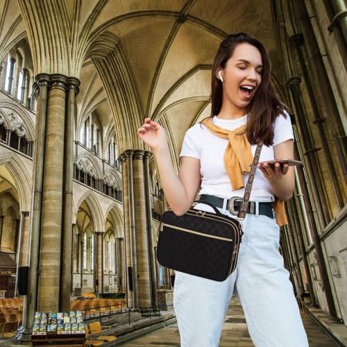 Bunnychill 2 Compartment Bible Cover for Women,Large Bible Case with Handles Shoulder Strap,Carrying Bible Bag Scripture Case Church Bag Bible Protective with Pocket - Image 2