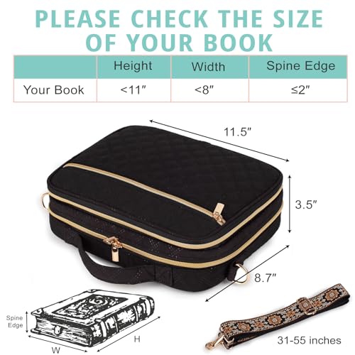Bunnychill 2 Compartment Bible Cover for Women,Large Bible Case with Handles Shoulder Strap,Carrying Bible Bag Scripture Case Church Bag Bible Protective with Pocket - Image 5