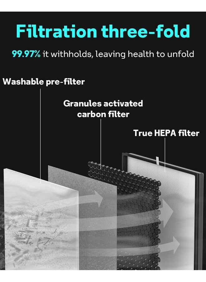 Leemone 2 Pack Filter Replacement for Shark Air Purifier 4, Compatible with Shark HE400, HE401, HE401C, HE401NP, HE402, HE402C, HE405, UA415, Compare Part No. HE4FKBAS, HE4FKPET, HE4FKPETMB, HE4FKPRO  - Image 2