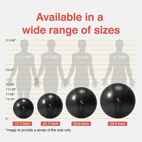 PRIMASOLE Exercise Ball for Balance Stability Fitness Workout Yoga Pilates at Home Office & Gym 55cm Blue - Image 2