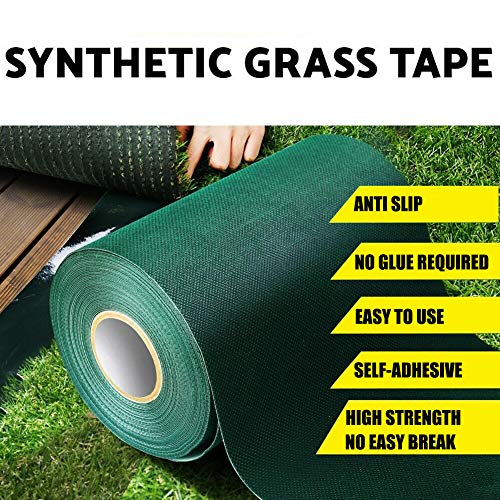 TYLife Artificial Grass Tape,Grass Turf Seaming Tape for Synthetic Grass,Carpet Seam Tape for Jointing Fixing Green Lawn Mat Rug,Connecting Fake Grass Carpet,6" x65.6' - Image 3