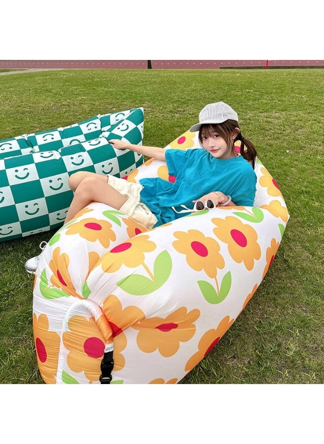 Meetion 1pc Inflatable Lounger Air Sofa,Inflatable Beach Bed Inflatable Couch Camping Chair Hammock for Hiking Backyard Travel (Pointed 170x80cm / 66.9x31.5in)  - Image 3