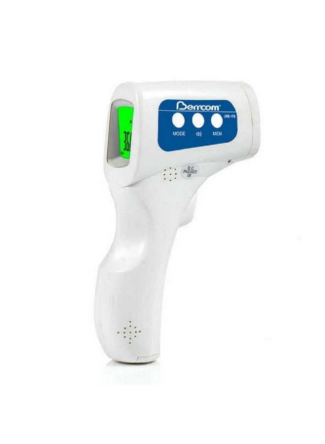 Berrcom مقياس حرارة الجبين للبالغين غير ملامس مقياس حرارة جبين بالأشعة تحت الحمراء مع وظيفة إنذار الحمى درجة طبية للأطفال والأولاد فحص الحمى الفوري عرض رقمي - Image 1