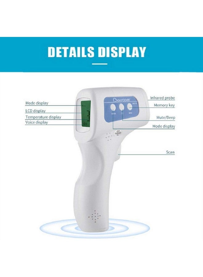 Berrcom مقياس حرارة الجبين للبالغين غير ملامس مقياس حرارة جبين بالأشعة تحت الحمراء مع وظيفة إنذار الحمى درجة طبية للأطفال والأولاد فحص الحمى الفوري عرض رقمي - Image 3