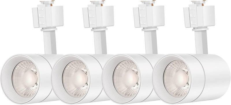 FLSNT 4-Pack LED Track Heads for 2-Wire-1 Compatible Juno Track, 12W (75W Equiv.) Dimmable 24 Degree LED Cylinder Spotlight Light Heads, CRI90, 800LM, 3000K Soft White, White - Image 1