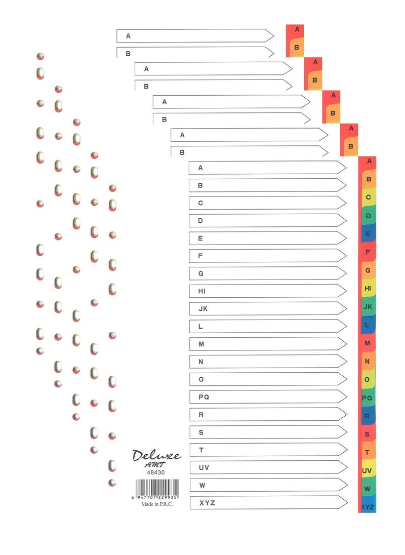 Deluxe Amt 5-Pack Alphabet Tab Paper Plastic Multicolour  - Image 1