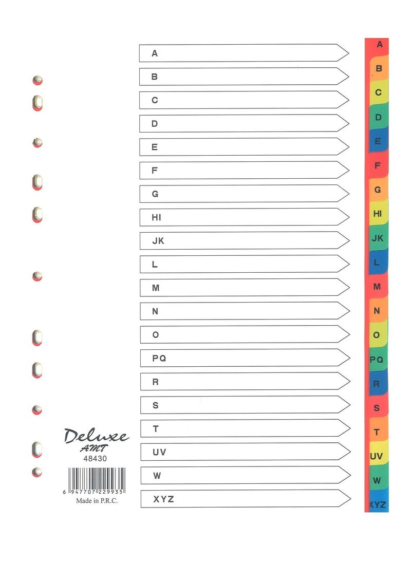 Deluxe Amt 5-Pack Alphabet Tab Paper Plastic Multicolour  - Image 2