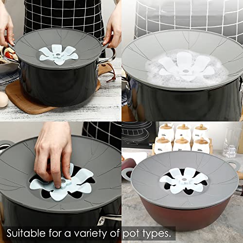 URMONA 3pcs Silicone Lid Set, Microwave Splatter Cover, Reusable Heat Resistant Lids, Boil Safeguard, Spill Stopper, Multi-Function Kitchen Covers, Fridge Dishwasher Safe - Image 3