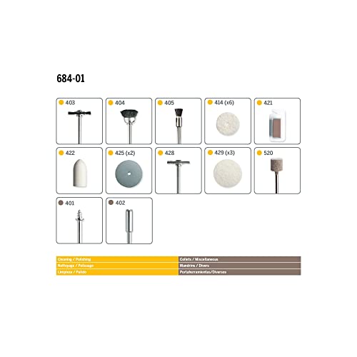 DREMEL مجموعة ملحقات أدوات التنظيف والتلميع الدوارة دريميل 684-01 المكونة من 20 قطعة مع حقيبة - تشمل عجلات التلميع، رؤوس التلميع، ومركب التلميع - Image 3