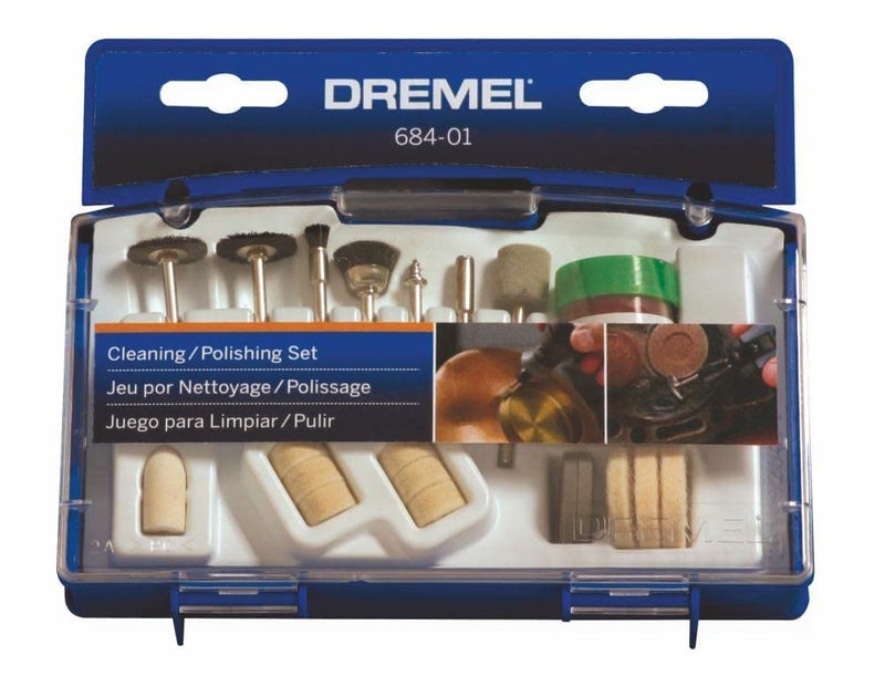 DREMEL مجموعة ملحقات أدوات التنظيف والتلميع الدوارة دريميل 684-01 المكونة من 20 قطعة مع حقيبة - تشمل عجلات التلميع، رؤوس التلميع، ومركب التلميع - Image 5