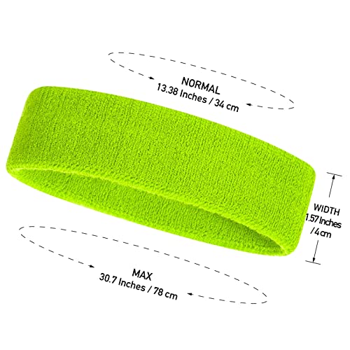 ONUPGO Kids Sweatbands Headband Wristband Set - Athletic Cotton Sweat Band for Sports (1 Headband + 2 Wristbands) (Neon Green) - Image 3