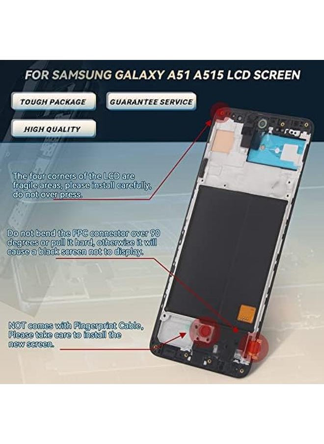 Screen For Samsung Galaxy A51 A515 Lcd Display Touch Screen Digitizer Assembly Parts For Samsung A515 A515Fn Ds A515F Replacement Black