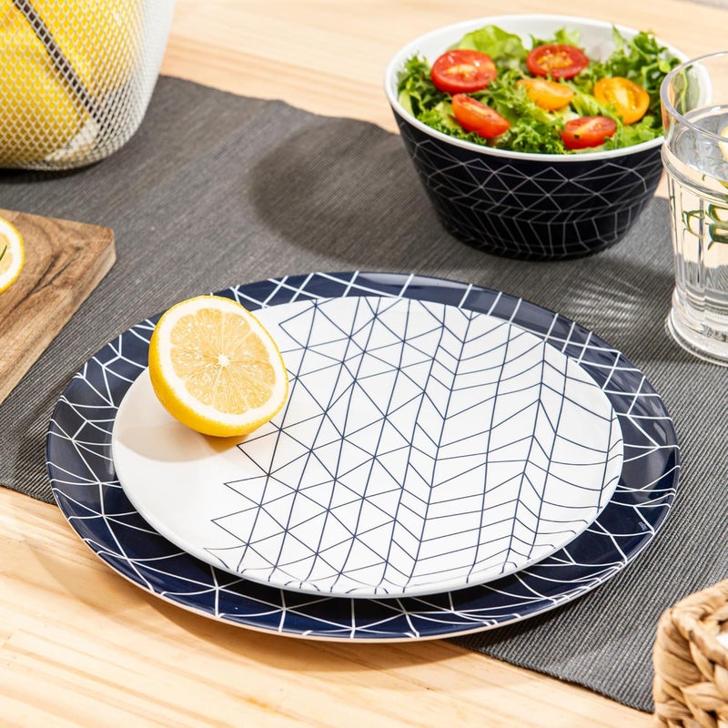 bzyoo 12-Piece Melamine Dinnerware Set - Spidy | Lightweight, Durable, BPA-Free | Dishwasher Safe Dish Set for Indoor & Outdoor Use - Perfect for Camping, BBQs - Image 4