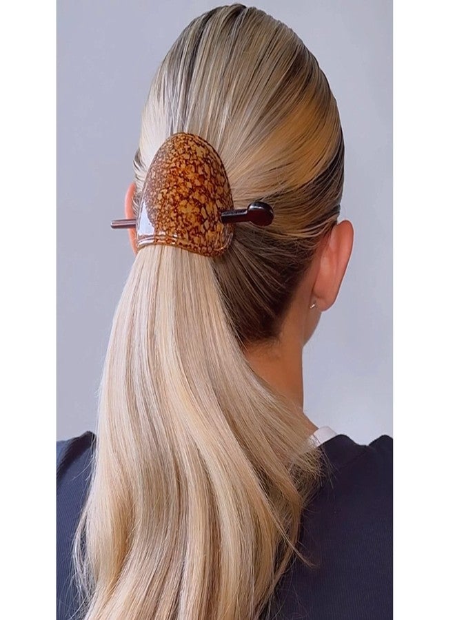 Camila Paris CP3340 French Hair Barrette with Stick, Hair Ponytail Holders, Amber, Slide Hair Pins for Buns Chignon, Strong Hold Hair Bun Clip, No Slip Hair Accessories for Women, Made in France - Image 2