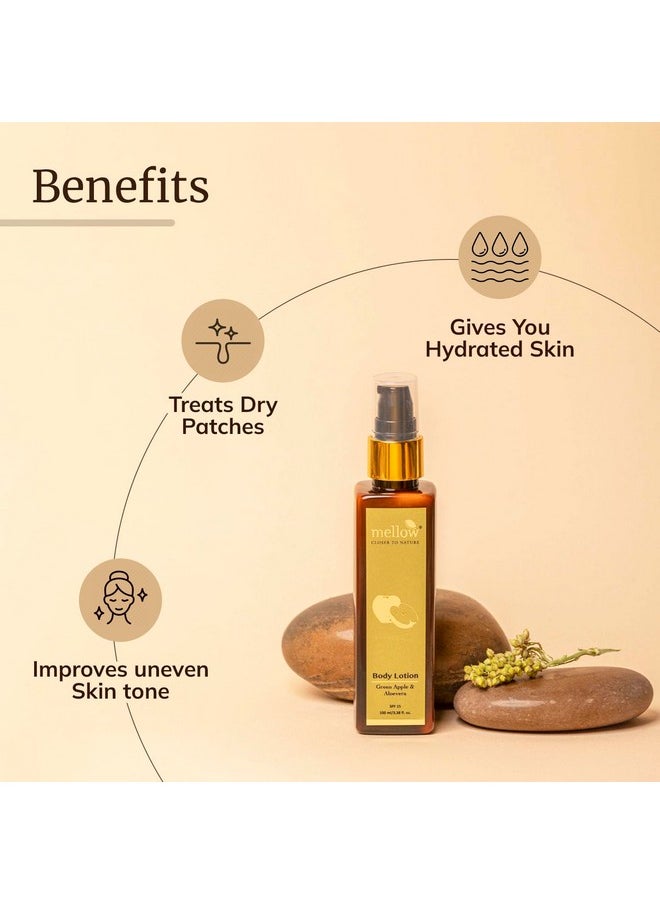 MELLOW - Herbals Ayurvedic Green Apple Body Lotion With Aloe Vera & Shea Butter (200Ml) | Helps To Remove Dark Patches & Tightens Skin | Ayush Certified | Gmo, Paraben And Silicone Free - Image 1