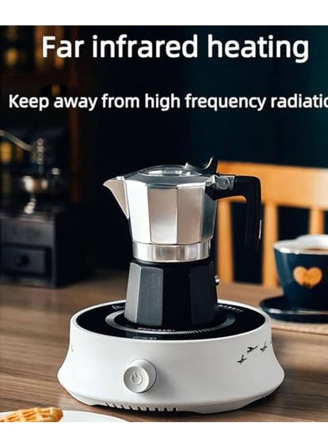 White Electric Ceramic Tea Stove 800W Adjustable Power Silent Cooling Fan for Home Kitchen Camping - Image 5