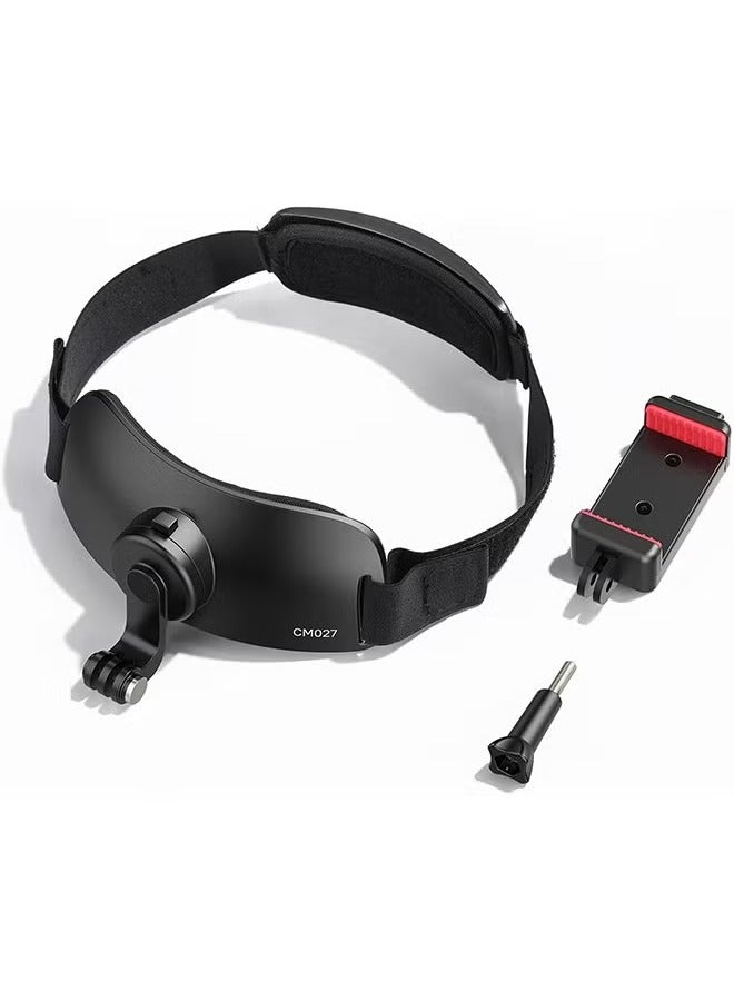 ULANZI CM027 Phone Head Strap Mount Support Vertical Shots for iPhone, GoPro Hero 12 11 10 9 8 7 6 5 4 Session 3+ 3 2 1 Max, DJI Osmo Action, Insta360, Action Cameras Head Mounted Phone Holder - Image 3