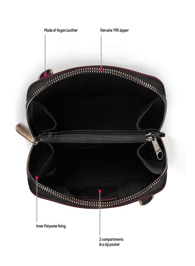 دايلي أوبجيكتز حقيبة كتف ترابيز من ديلي أوبجكتس للبنات والسيدات | مصنوعة من جلد نباتي متين | صناعة يدوية دقيقة | إغلاق بسحاب | أحزمة قابلة للتعديل والفصل | متعددة الألوان - Image 4