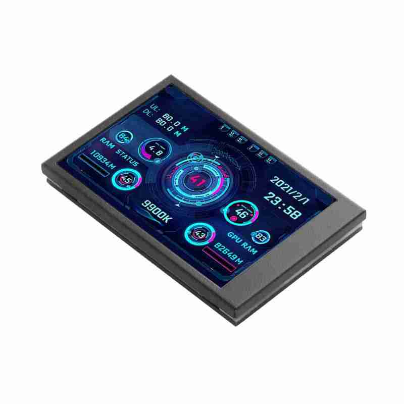 Computer Temp Monitor 3.5 Inch IPS USB Mini Screen 320x480 Resolution - Real Time Data Monitoring PC Sensor Panel Display with Stepless Brightness Adjustment for Eye Caring - Image 2