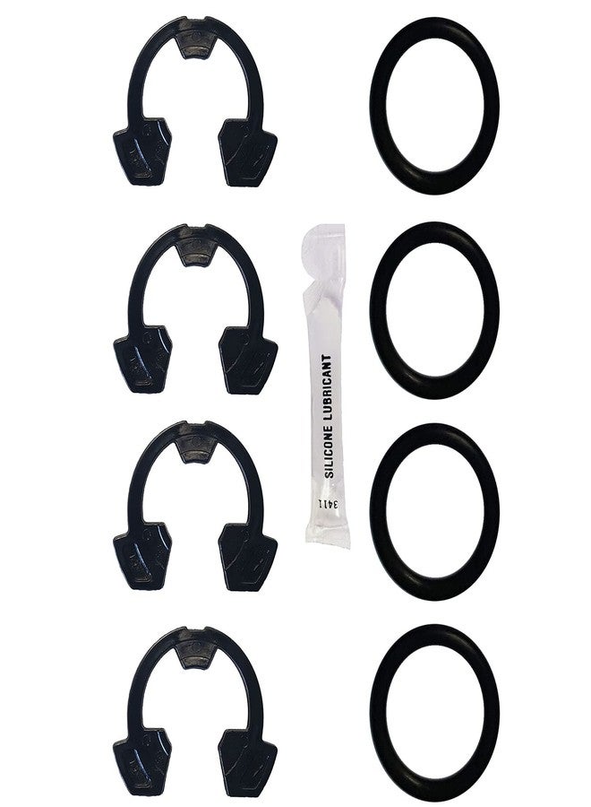 Soft Water Supply Water Softener Clips and O-Rings Kit for 1'' Softeners - (4) Clips pn 7089306 (7337589) and (4) o-rings pn 7170262 Plus Silicone O-ring Lubricant, Black - Image 2