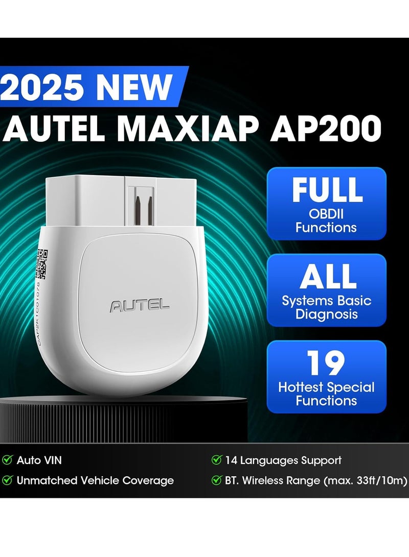 Autel AP200 Bluetooth OBD2 Scanner Code Reader with Full Systems (White) - Image 3