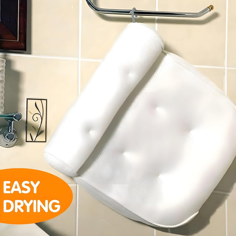 Comfortable Bath Pillow for Bathtub with Breathable 3D Mesh Design - Strong Suction Cup Bathtub Pillow Secure Hold Support for Head, Neck, Shoulders and Back for a Perfect Relaxation Experience - Image 5
