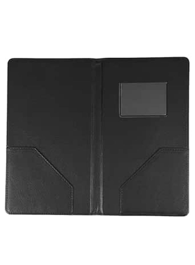 Black Leather Menu Holder Binder With Drink Display For Restaurant Bar Hotel Use - Image 1