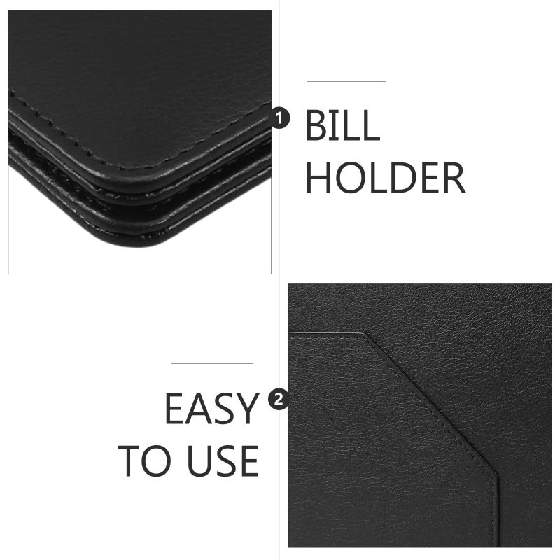 Black Leather Menu Holder Binder With Drink Display For Restaurant Bar Hotel Use - Image 4