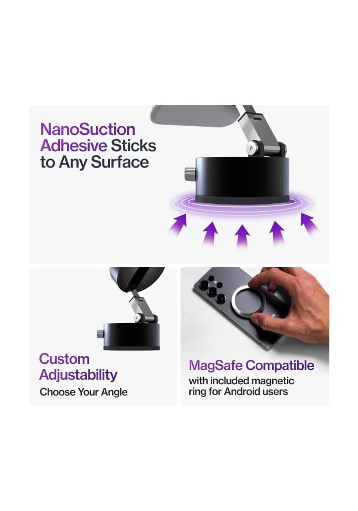 Statik HyperMount Vacuum Phone Mount - Magnetic Holder for Smooth Surfaces - Image 4