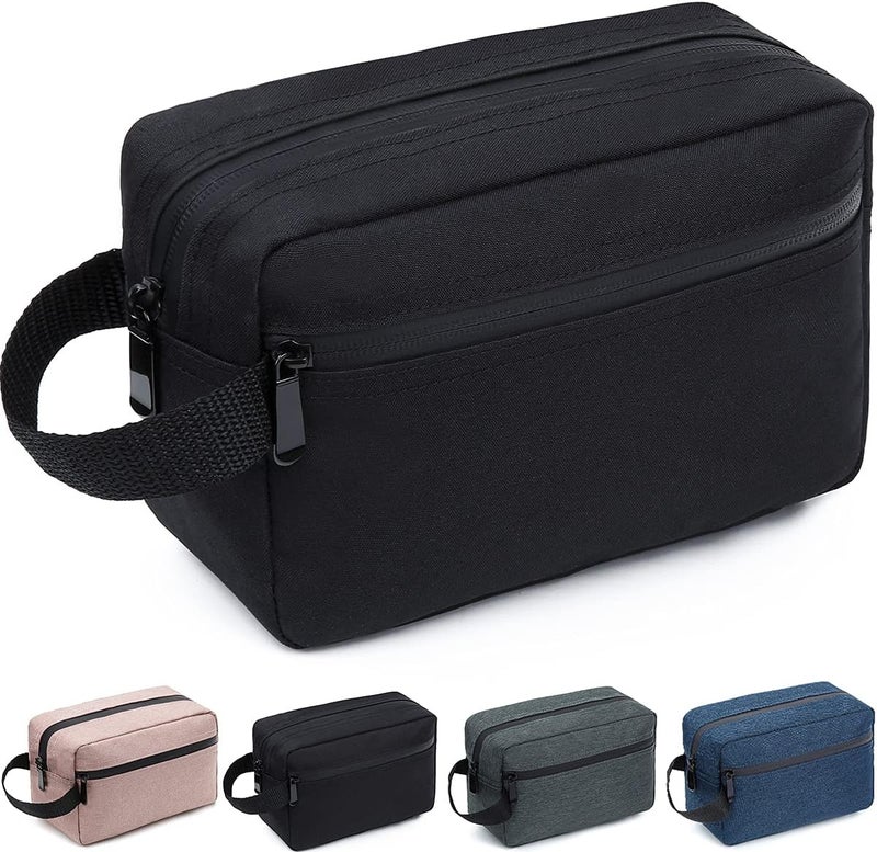 FUNSEED Travel Toiletry Bag for Women and Men, Water-resistant Shaving Bag for Toiletries Accessories, Foldable Storage Bags with Divider and Handle for Cosmetics Toiletries Brushes Tools