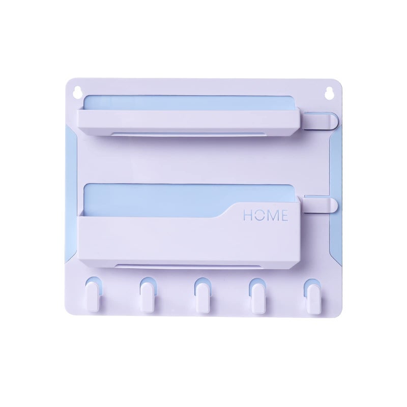 JUMEIHUI Bedside Shelf Wall Mount, Adhesive Bedside Shelf Accessories Organizer with Hooks and Cable Clips,Dorm Bedside Wall Storage for Phone, Remote, Earphone, Kindle,Plastic(White) - Image 2