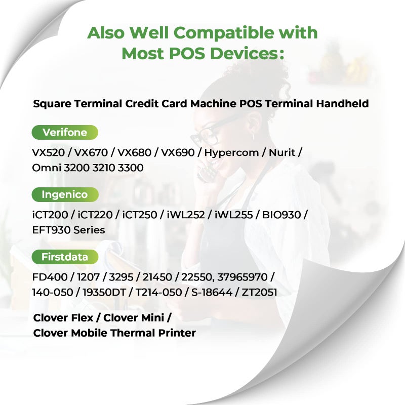 MUNBYN 2 1/4 x 50ft Thermal Paper (20 Rolls), BPA Free Receipt Paper, 58mm Thermal Receipt Paper Fits 58mm Mini Thermal POS Printer & Square Terminal Credit Card Machines - Image 3