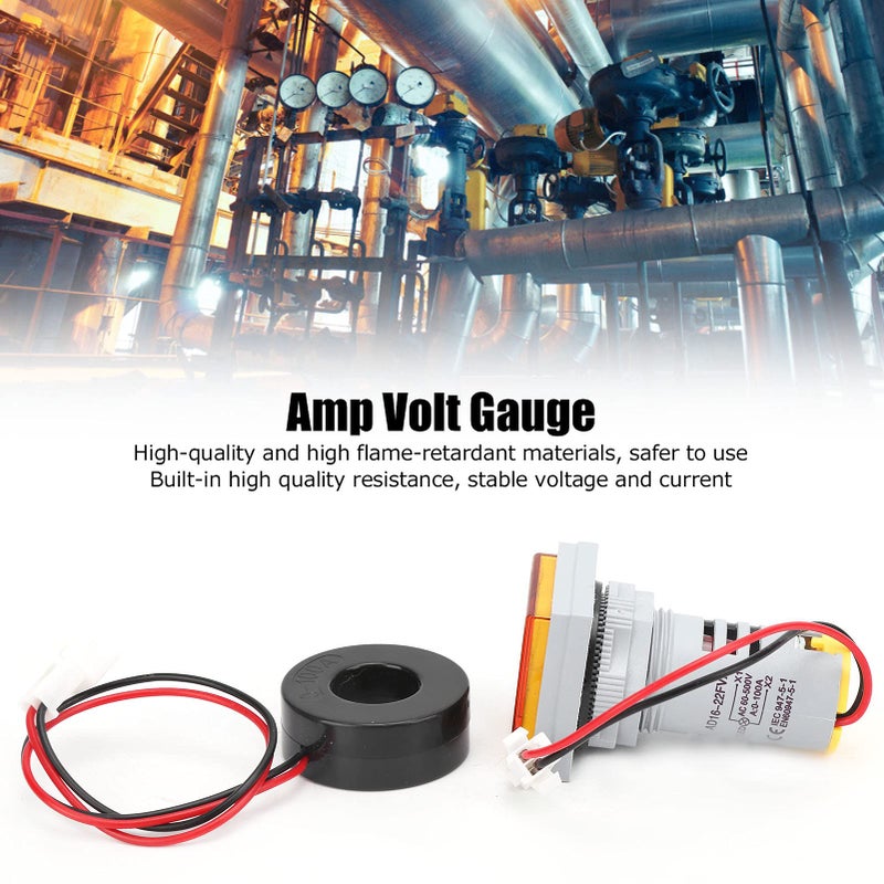 AD16 22FVA Square LED Display Voltage Current Meter Tester Yellow - Image 3