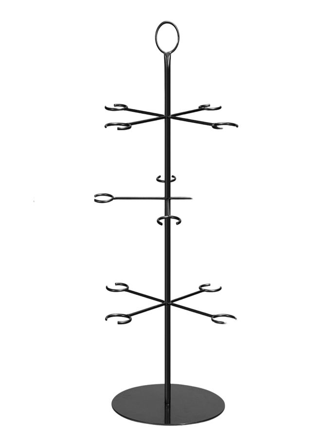 Cocktail Tree Stand, Wine Glass Flight Tasting Display For Drinks, 3 Tier - 12 Holders For Champagne, Cocktails, Martini, Margarita Cups at Weddings, Bridal Shower, Mimosa Bar Parties & Events - Image 1