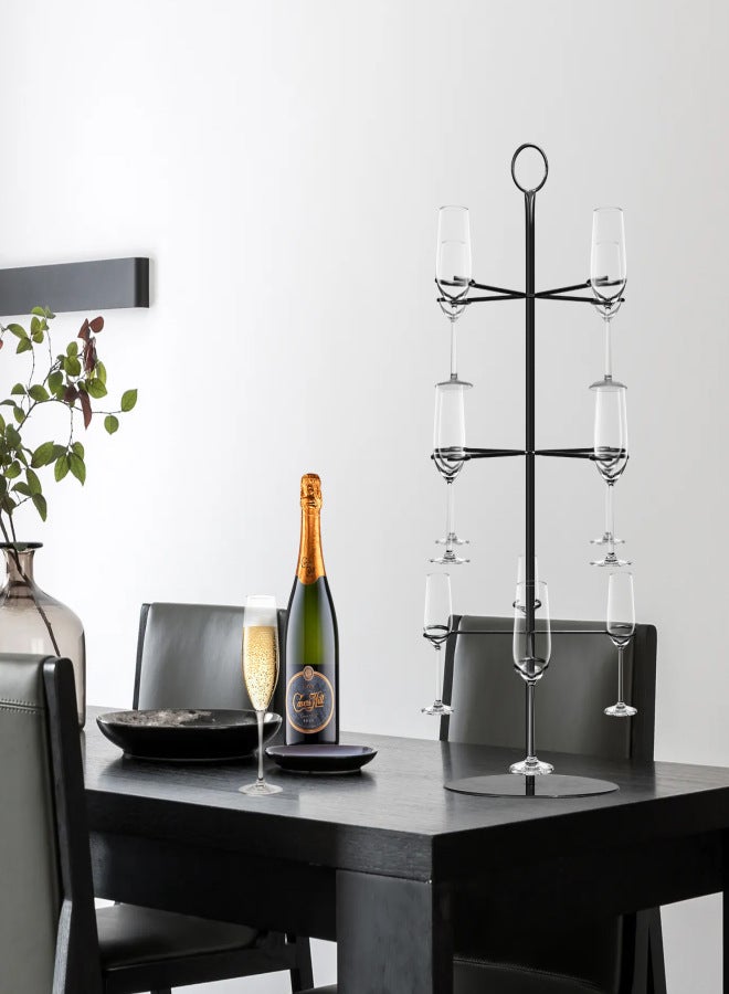 Cocktail Tree Stand, Wine Glass Flight Tasting Display For Drinks, 3 Tier - 12 Holders For Champagne, Cocktails, Martini, Margarita Cups at Weddings, Bridal Shower, Mimosa Bar Parties & Events - Image 5
