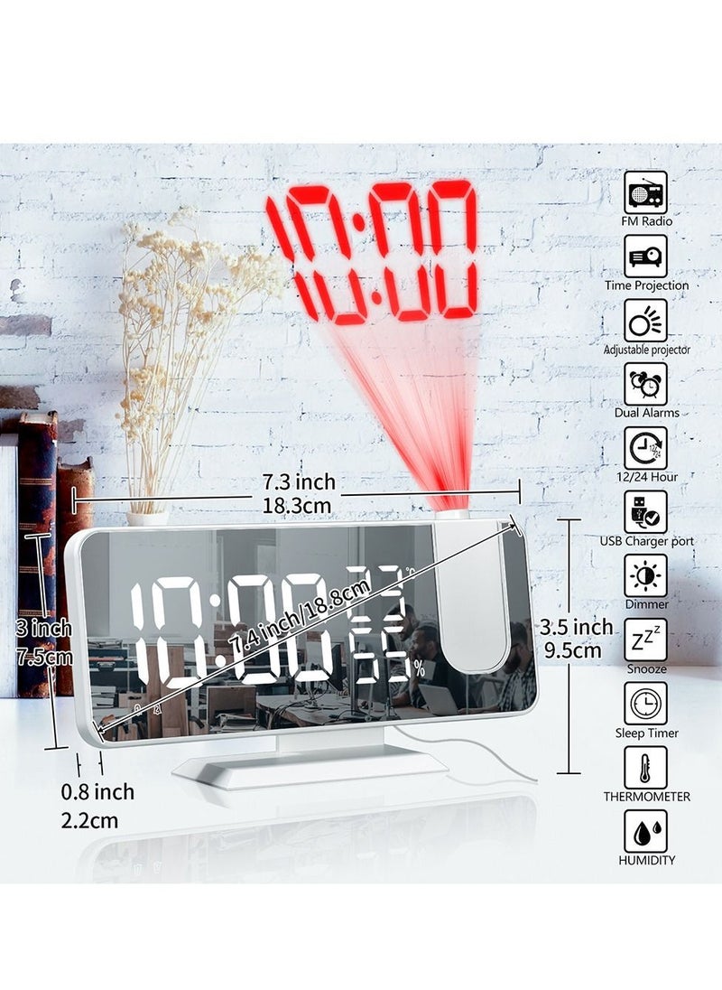 Smart Mirror Projection Digital LED Alarm Clock