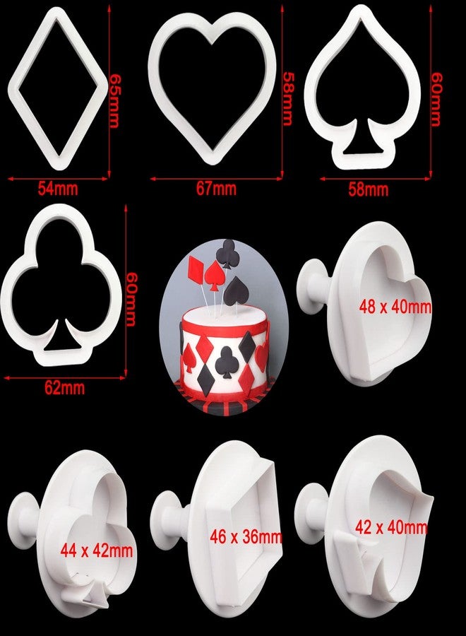 Yedadone 8 Pieces Poker Playing Bridge Plastic Cookie Cutter Playing Card Fondant Cutter Poker Cards Fondant Mold(Spade, Club, Diamond, and Heart) - Image 5