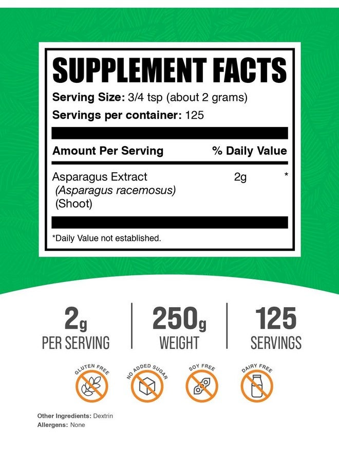 BulkSupplements.com Asparagus Extract Powder - Asparagus Supplement, Shatavari Powder - Gluten Free, 2g per Serving, 250g (8.8 oz) (Pack of 1) - Image 2
