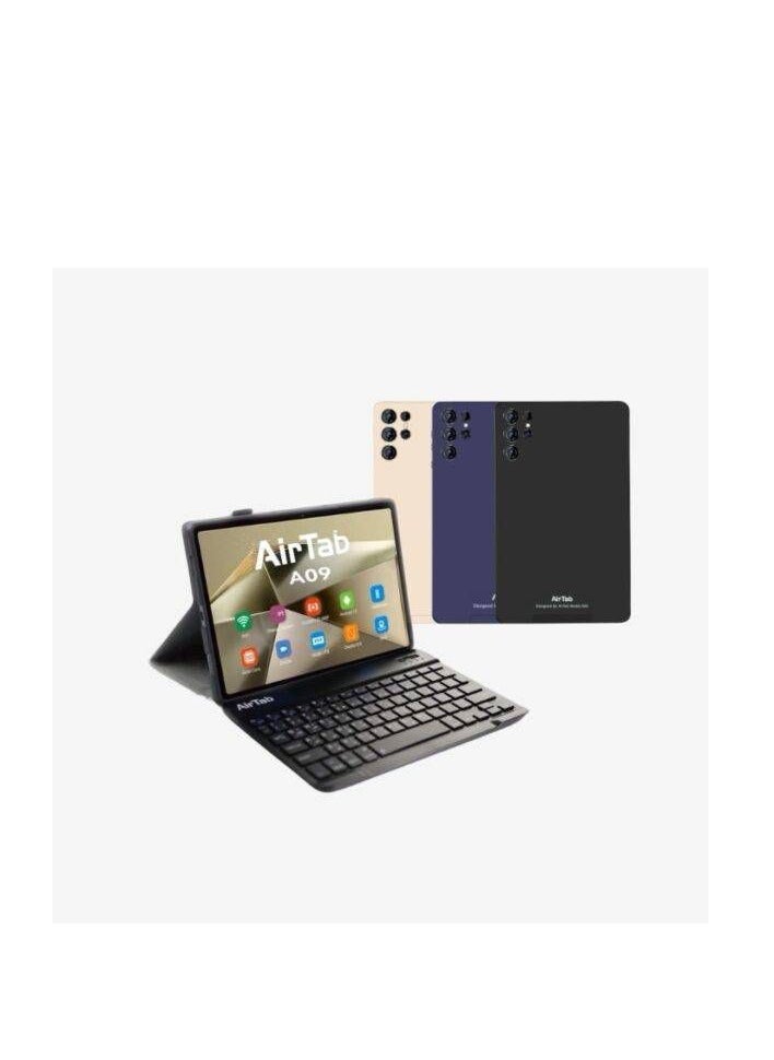 AirTab - 8 -Inch Smart Tablet A09 Android 13 Tablet With 1TB Storage and 16GB RAM Quad Core Wi-Fi LTE Dual Sim with Keyboard - Black - Image 1