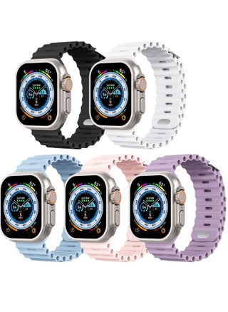 Pack Sport Ocean Band for Apple Watch Ultra 2/9/8/7/6/SE, Soft Silicone Wristbands, Waterproof Replacement Straps, Fits 49mm, 45mm, 44mm, 42mm for Women - pzsku/ZEDDF80D80C26EA6B27CBZ/45/_/1718688451/3ee2d2a2-ebef-4720-99c0-b7754fa163e5