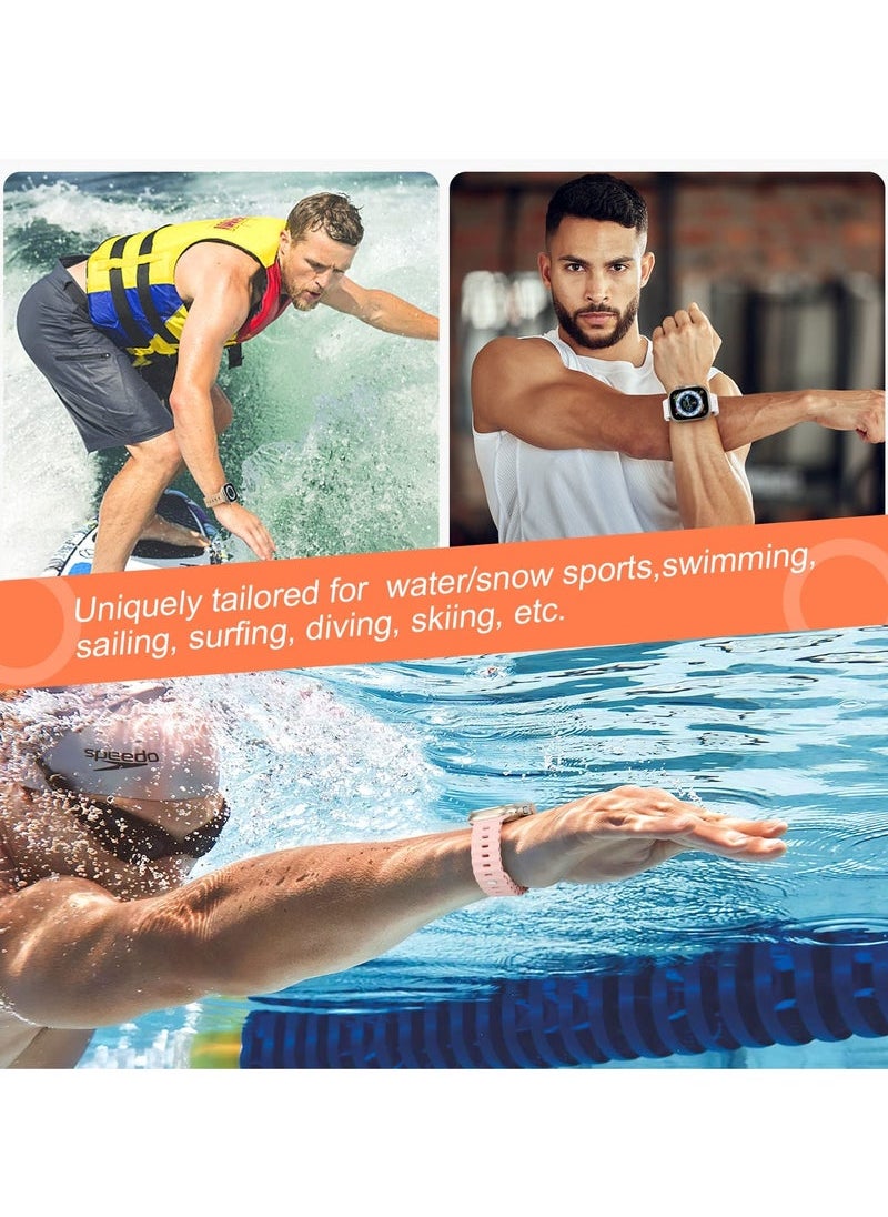 Pack Sport Ocean Band for Apple Watch Ultra 2/9/8/7/6/SE, Soft Silicone Wristbands, Waterproof Replacement Straps, Fits 49mm, 45mm, 44mm, 42mm for Women